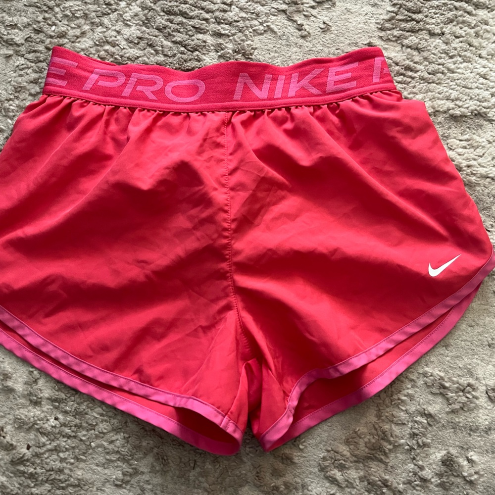 Nike Women's Pink/Hot Pink Pro Running Shorts